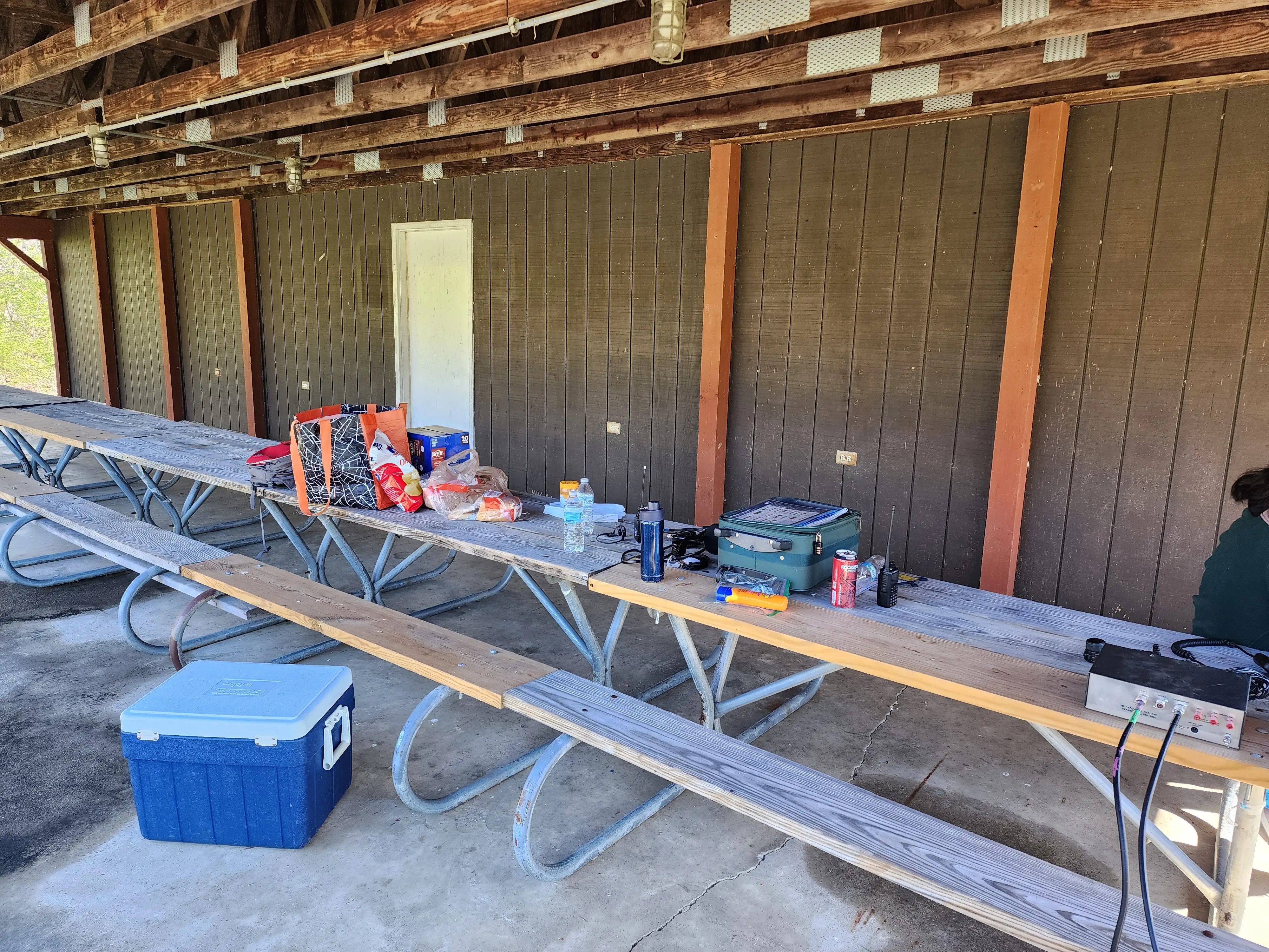 The W8LT side of the pavilion with our snacks The W8LT side of the pavilion with our snacks