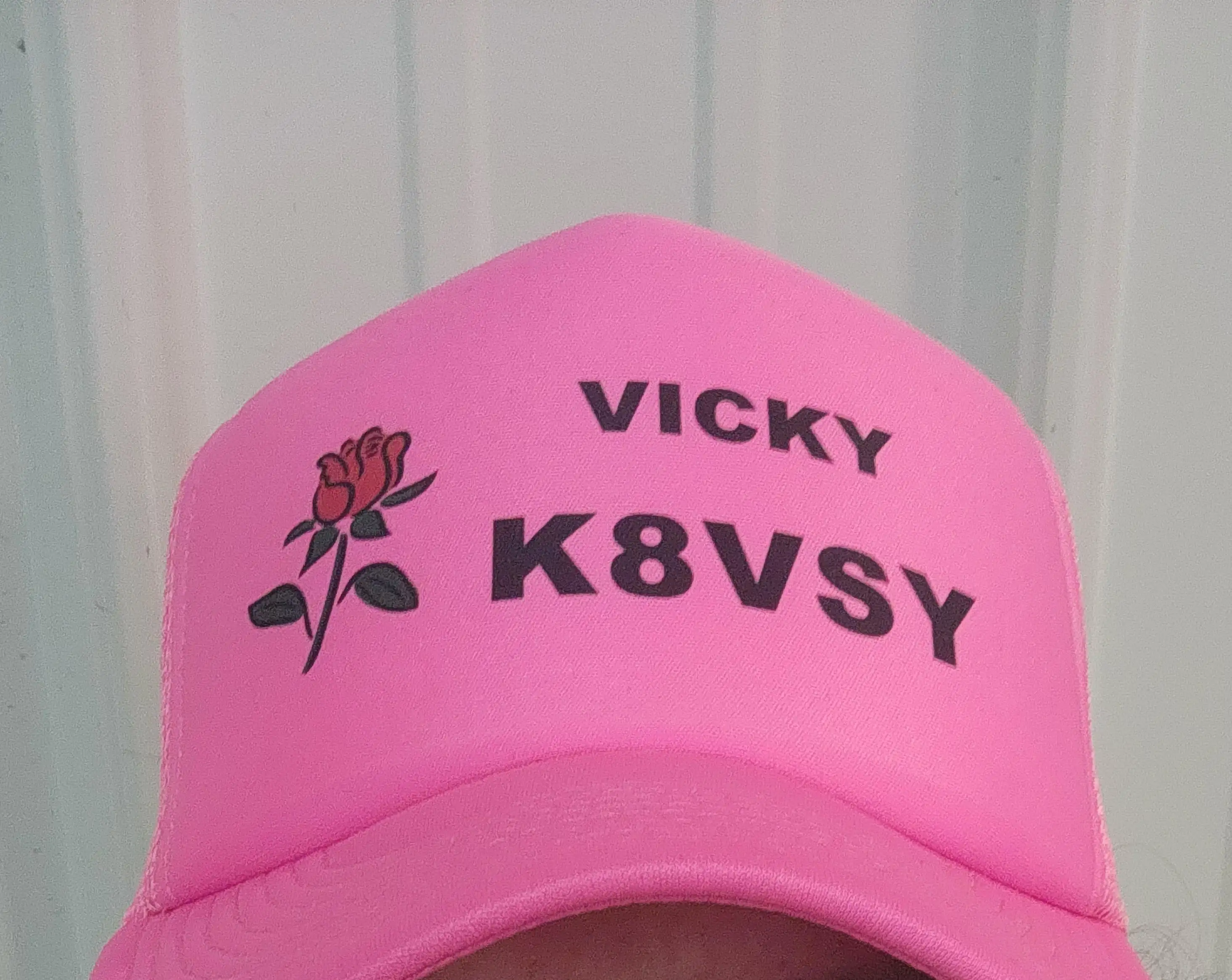 2025-05-16 a pink hat, that has my call sign, ‘K8VSY’ and my name ‘Vicky’ with a little rose 2025-05-16 a pink hat, that has my call sign, ‘K8VSY’ and my name ‘Vicky’ with a little rose