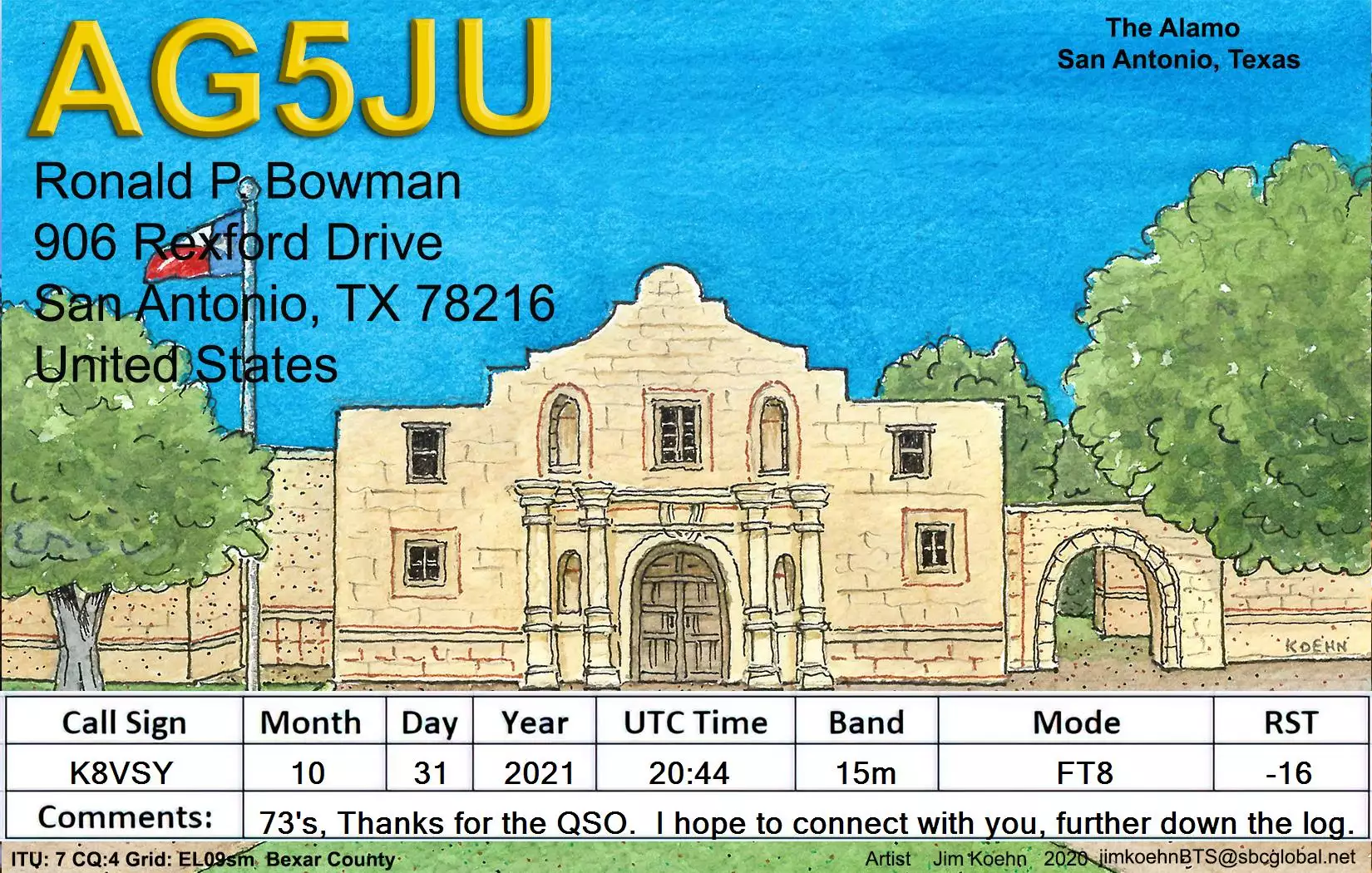 2021-10-31 AG5JU 15m FT8 digital QSO card