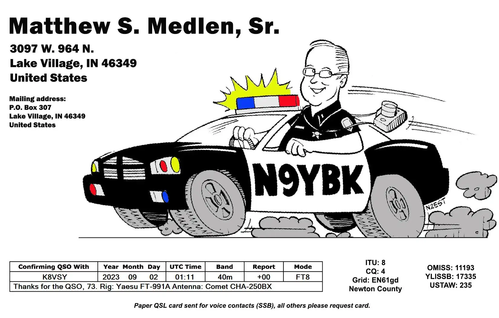 2023-09-02 N9YBK 40m FT8 digital QSO card