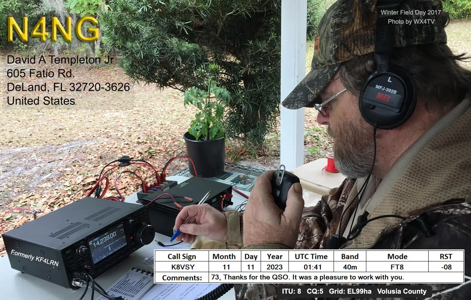 2023-11-11 N4NG 40m FT8 digital QSO card